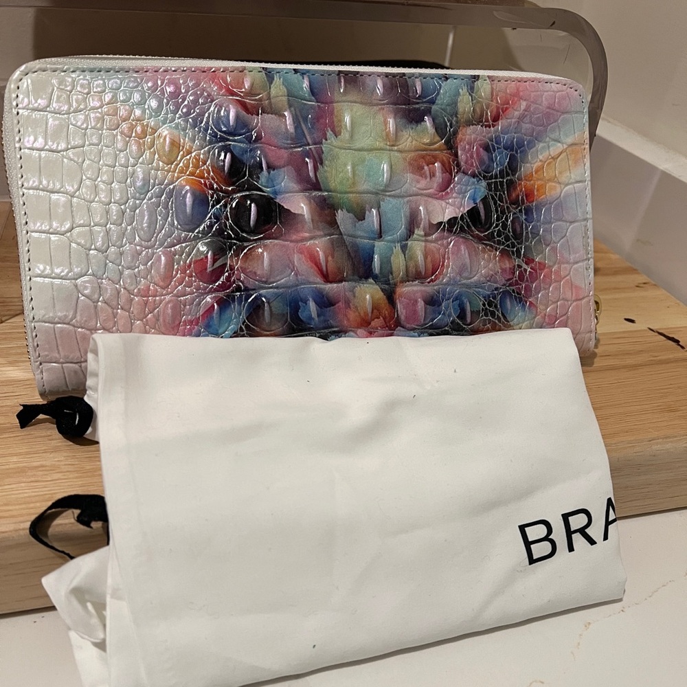 Brahmin Multicolor Croc-Embossed Travel Wallet